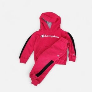Boys 4t Champion Fleece Tracksuit Pants Hoodie Set Kagaroo Pocket Red Toddler